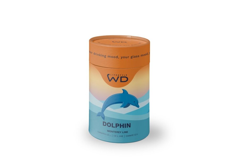 Wd Lifestyle - Caraffa In Vetro Borosilicato - 1.5L - Decoro Delfino