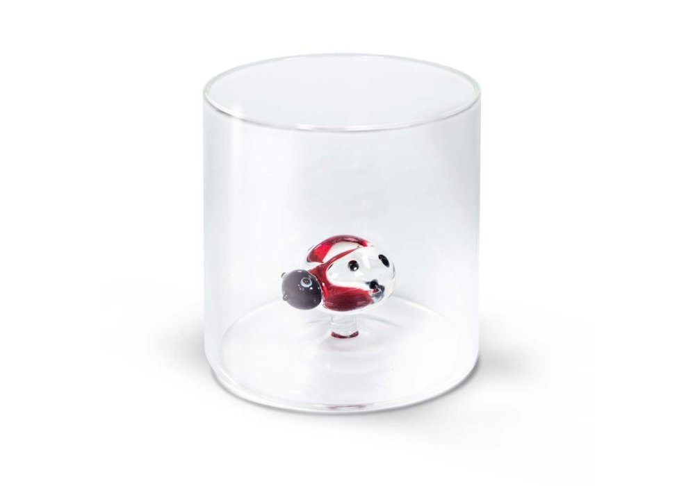 Wd Lifestyle - Bicchiere Coccinella - Vetro Borosilicato - Colorato