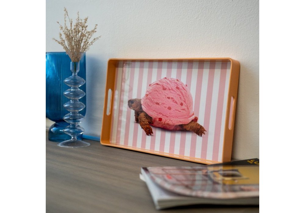 Wd Lifestyle - Vassoio Rettangolare Collage Rosa - Plastica - Colorato Wd Lifestyle - Vassoio Rettangolare Collage Rosa - Plastica - Colorato