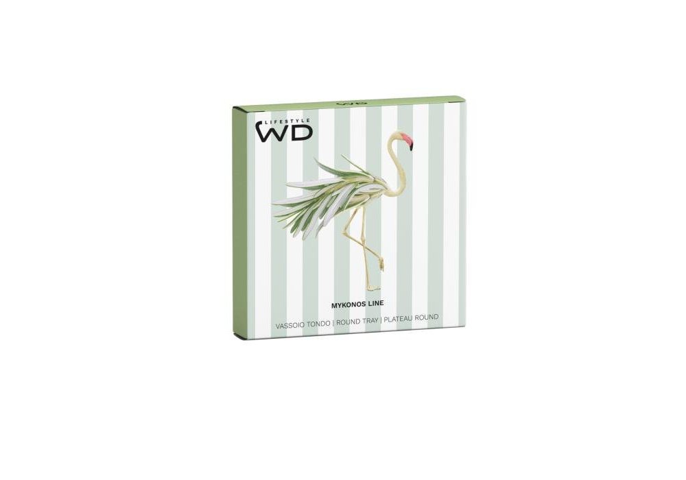 Wd Lifestyle - Vassoio Tondo Collage Verde - Polipropilene - Ø 33 Cm