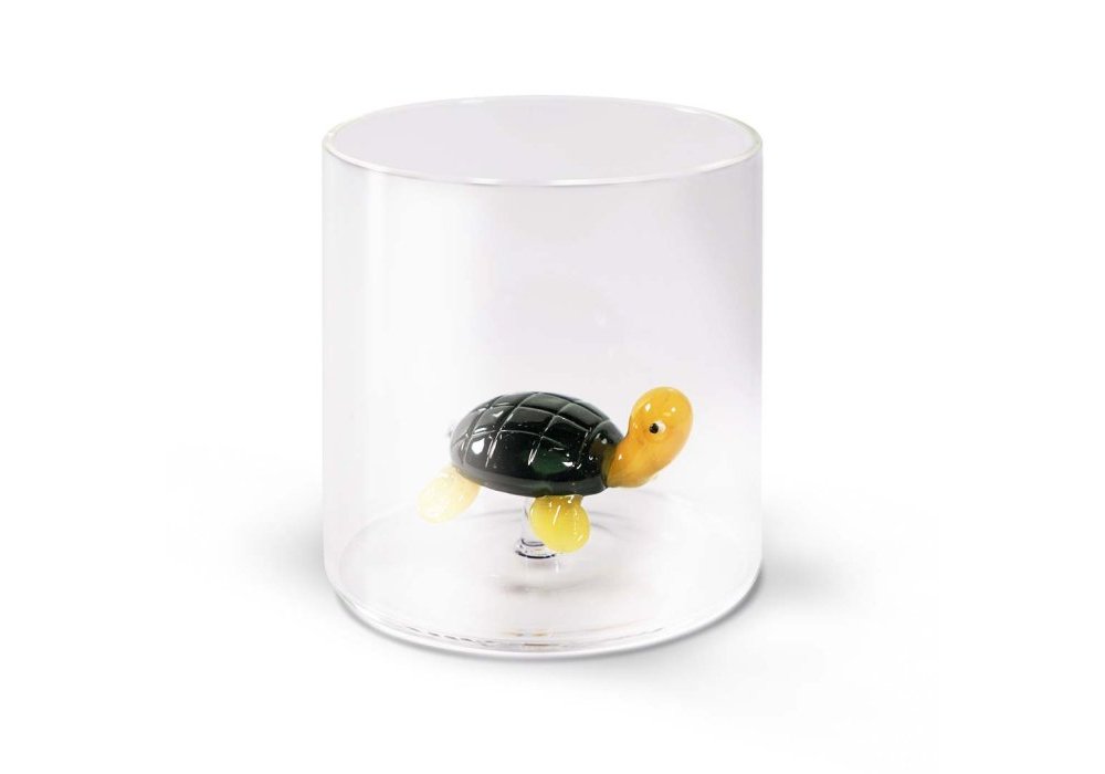 Wd Lifestyle - Bicchiere Borosilicato - Tartaruga - Vetro Colorato