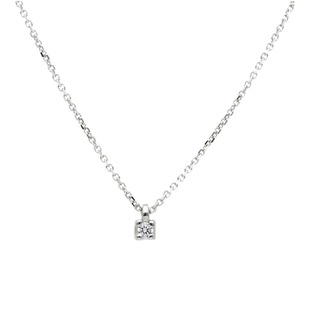 Songa Antonio - Girocollo Punto Luce - Oro Bianco - Diamante