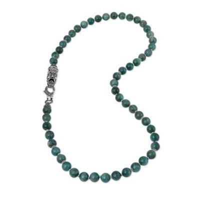 Gerardo Sacco - Collana Maschera - Argento 925 - Avventurina Verde