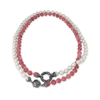 Gerardo Sacco - Collana Perle Pietre - Argento 925 - Eleganza