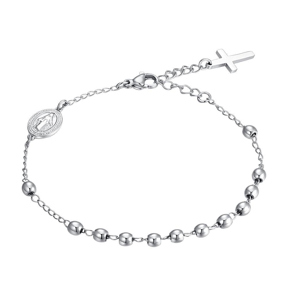 Luca Barra - Bracciale Rosario Uomo - Acciaio Nero - Sfere 4Mm