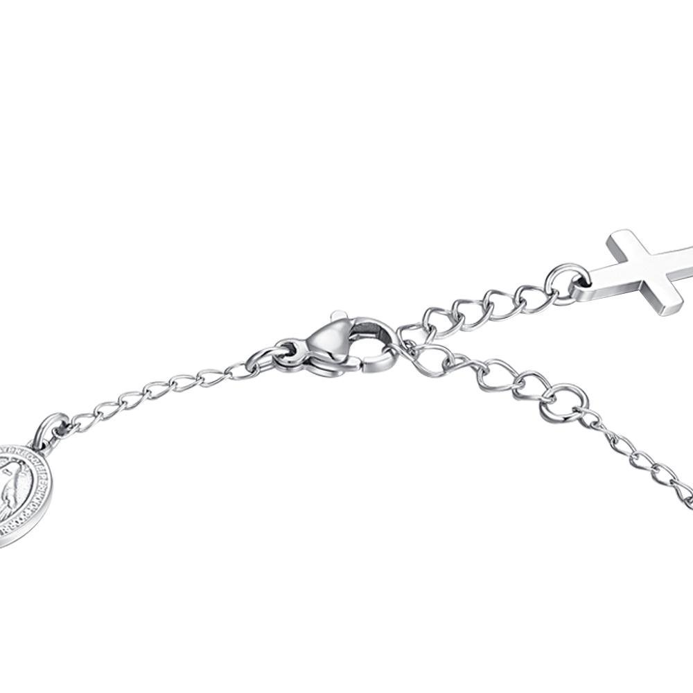 Luca Barra - Bracciale Rosario Uomo - Acciaio Nero - Sfere 4Mm
