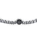 Luca Barra - Bracciale Uomo Acciaio - Corona - Smalto Nero