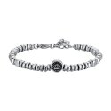Luca Barra - Bracciale Uomo Acciaio - Corona - Smalto Nero