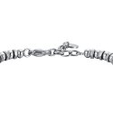 Luca Barra - Bracciale Uomo Acciaio - Corona - Smalto Nero