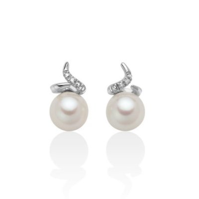 Miluna - Orecchini Perle Oriente - Oro Bianco - Diamanti
