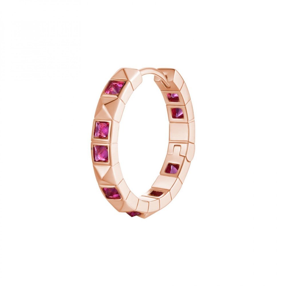 Rosato - Mono Orecchino Cerchietto - Argento - Oro Rosa