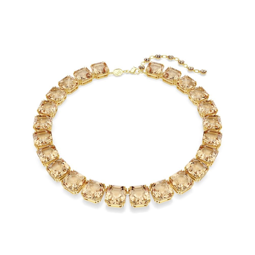 Collana Tennis Millenia Con Cristalli Caramello - Swarovski