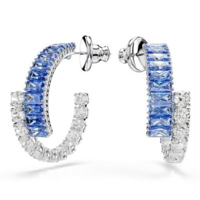 Swarovski - Orecchini Matrix - Zirconi Blu - Placcatura Rodio