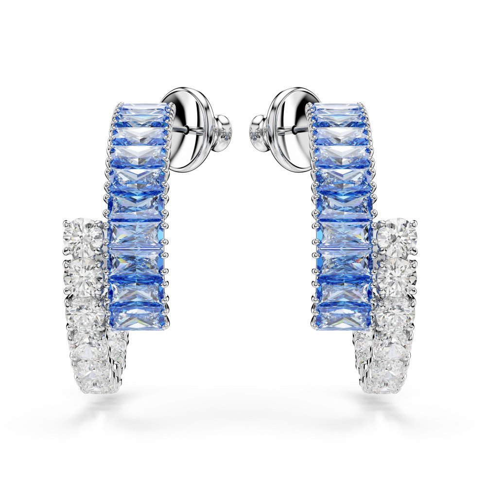 Swarovski - Orecchini Matrix - Zirconi Blu - Placcatura Rodio