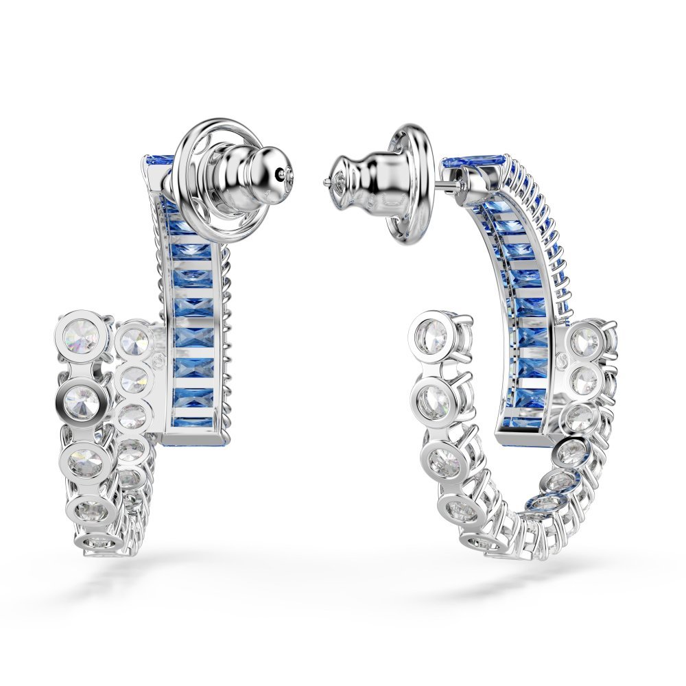 Swarovski - Orecchini Matrix - Zirconi Blu - Placcatura Rodio