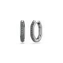 Swarovski - Orecchini Dextera Ottagonali - Cristalli Neri - Placcato Rutenio
