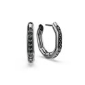Swarovski - Orecchini Dextera Ottagonali - Cristalli Neri - Placcato Rutenio
