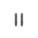 Swarovski - Orecchini Dextera Ottagonali - Cristalli Neri - Placcato Rutenio