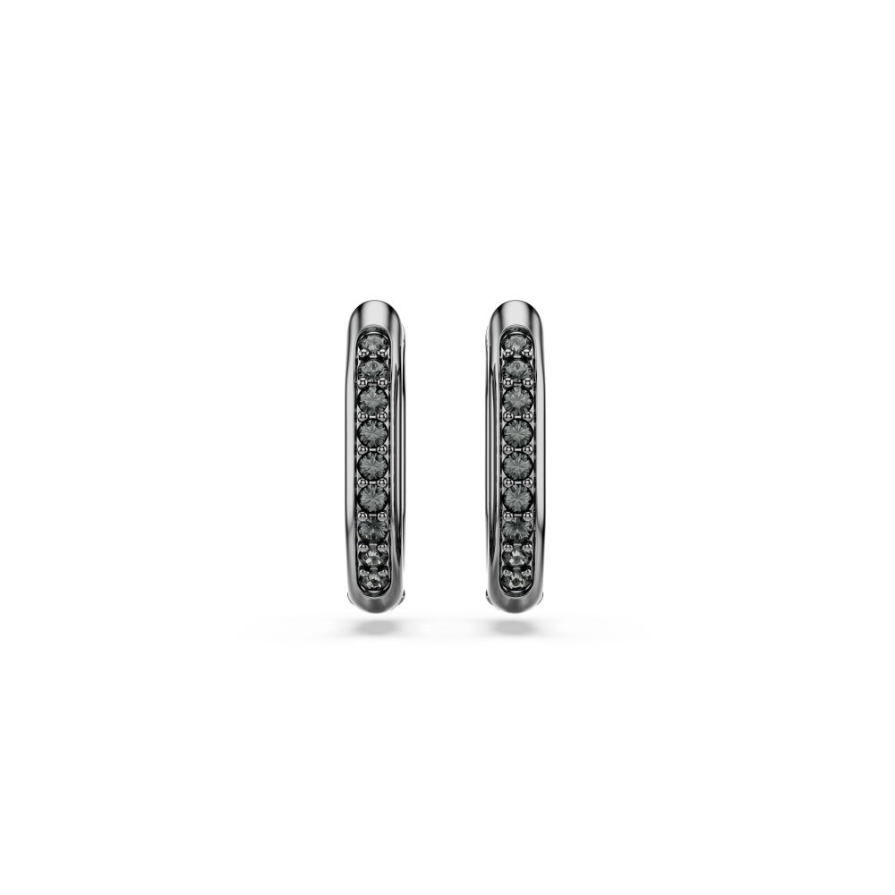 Swarovski - Orecchini Dextera Ottagonali - Cristalli Neri - Placcato Rutenio