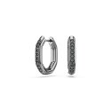 Swarovski - Orecchini Dextera Ottagonali - Cristalli Neri - Placcato Rutenio