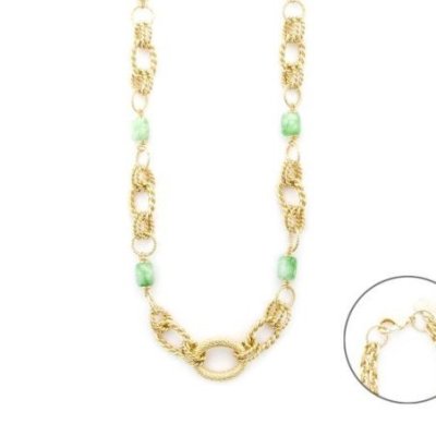 4Us Cesare Paciotti - Collana Giada Naturale - Donna - Verde