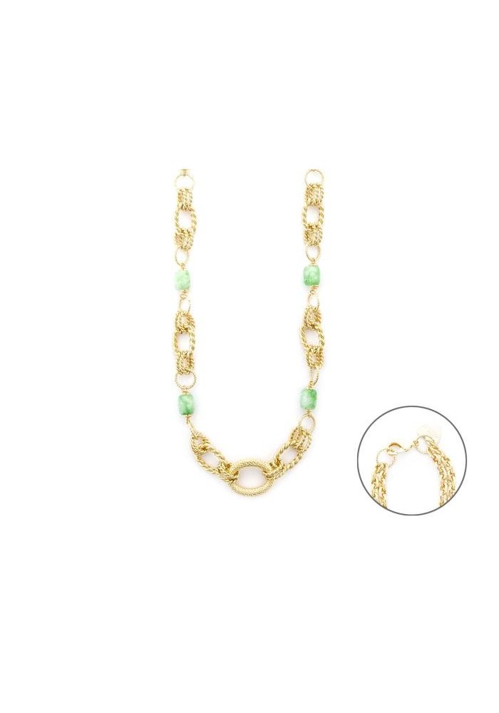 4Us Cesare Paciotti - Collana Giada Naturale - Donna - Verde