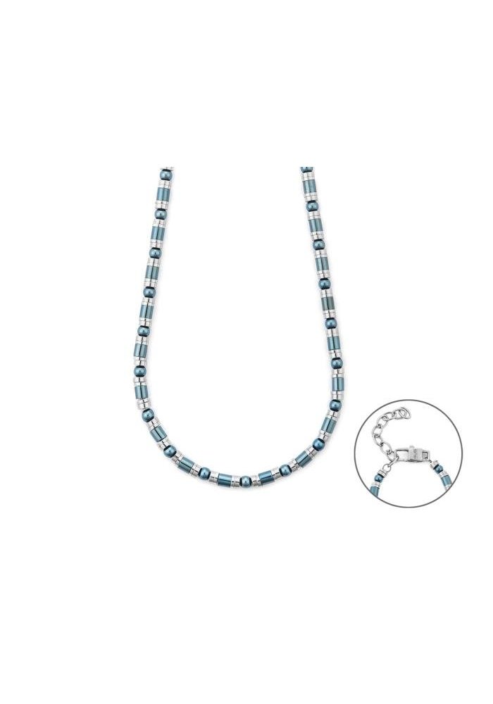 4Us Cesare Paciotti - Collana Tubetti - Acciaio - Pvd Blu