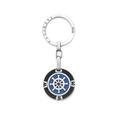 4Us Cesare Paciotti - Portachiavi Timone - Legno - Blu