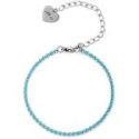 4Us Cesare Paciotti - Bracciale Tennis - Acciaio - Cristalli Azzurri
