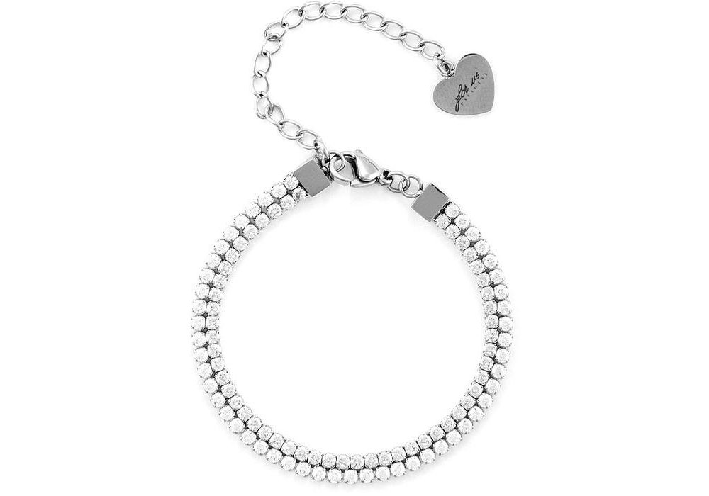 4Us Cesare Paciotti - Bracciale Tennis Doppio Filo - Acciaio - Donna
