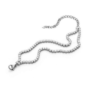4Us Cesare Paciotti - Bracciale Tennis Doppio Filo - Zirconi Bianchi - Donna