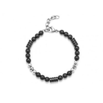4Us Cesare Paciotti - Bracciale Sfere - Acciaio - Onice