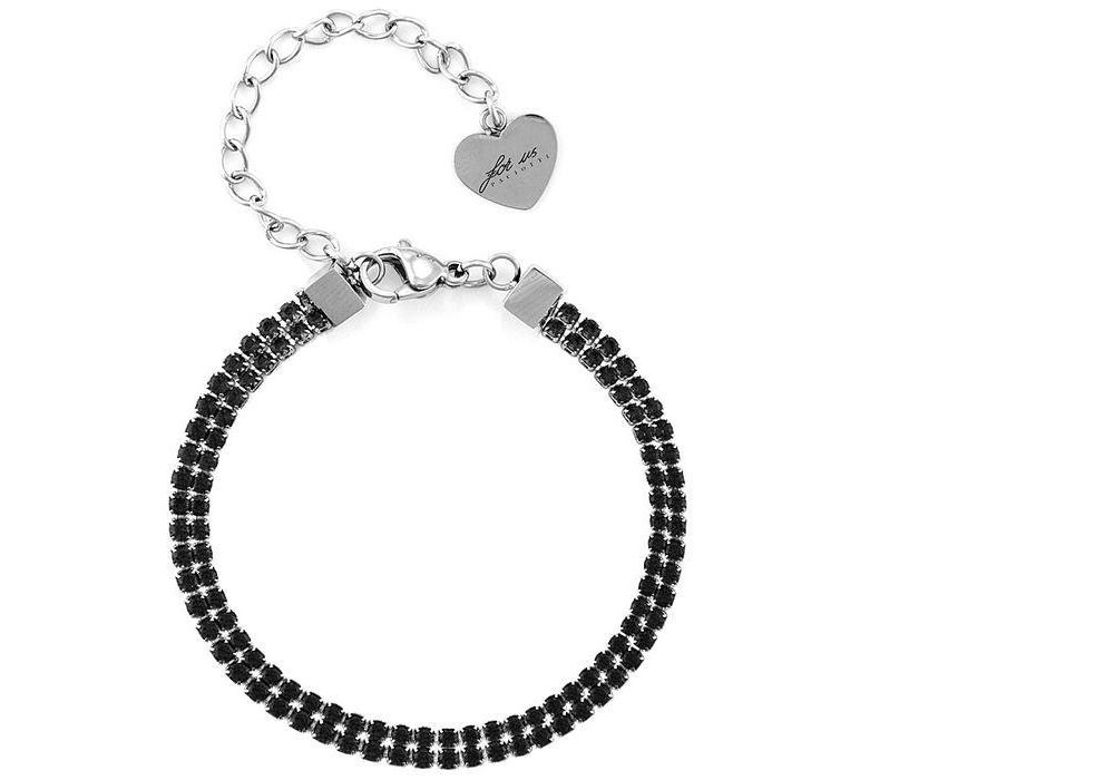4Us Cesare Paciotti - Bracciale Tennis Doppio Filo - Acciaio - Cristalli