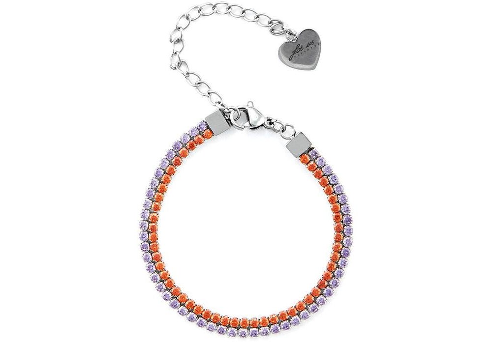 4Us Cesare Paciotti - Bracciale Tennis Doppio Filo - Acciaio - Donna