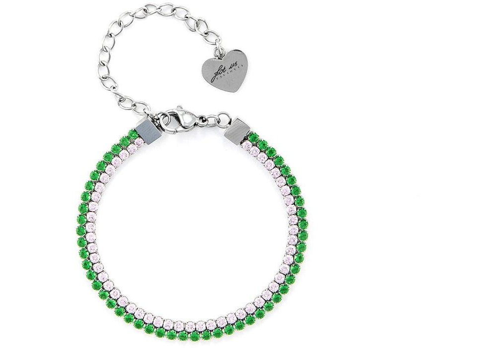 4Us Cesare Paciotti - Bracciale Tennis Doppio Filo - Acciaio - Donna