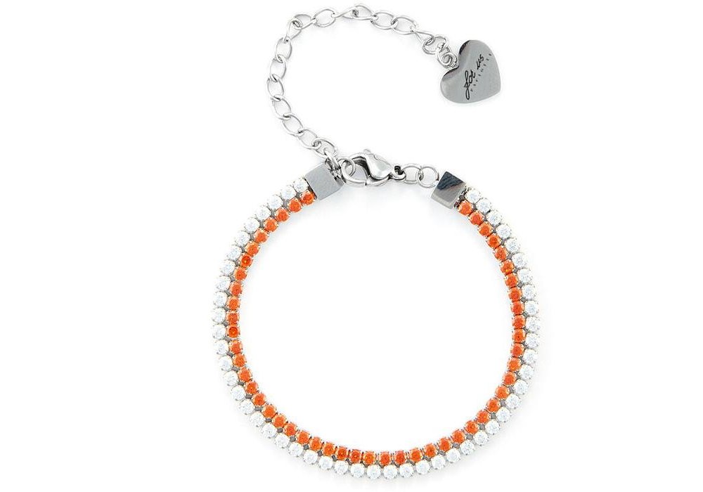 4Us Cesare Paciotti - Bracciale Tennis - Acciaio - Cristalli