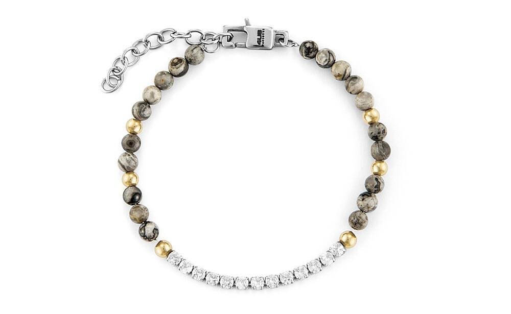 4Us Cesare Paciotti - Bracciale Sfere Mezzo Tennis - Acciaio - Oro