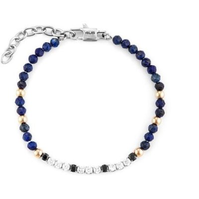 4Us Cesare Paciotti - Bracciale Sfere Mezzo Tennis - Acciaio - Zirconi