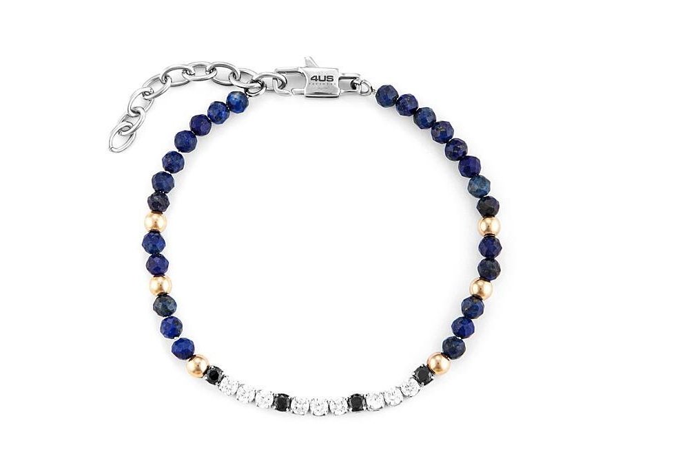 4Us Cesare Paciotti - Bracciale Sfere Mezzo Tennis - Acciaio - Zirconi