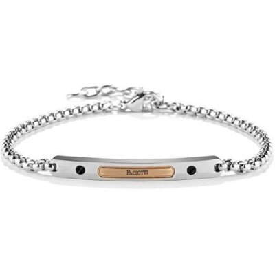 4Us Cesare Paciotti - Bracciale Uomo - Acciaio - Pvd Nero Rosè