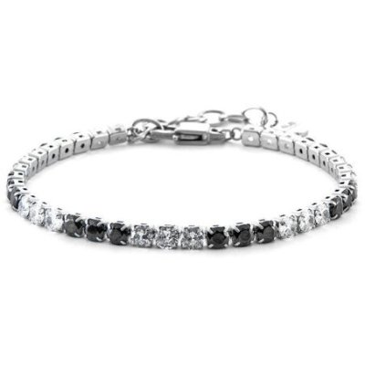 4Us Cesare Paciotti - Bracciale Tennis - Acciaio - Zirconi Neri