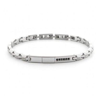 4Us Cesare Paciotti - Bracciale Uomo - Acciaio - Zirconi