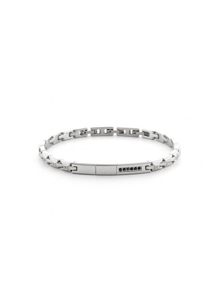 4Us Cesare Paciotti - Bracciale Uomo - Acciaio - Zirconi