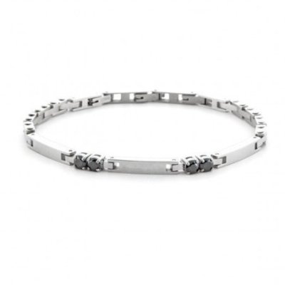 4Us Cesare Paciotti - Bracciale Uomo - Acciaio - Zirconi