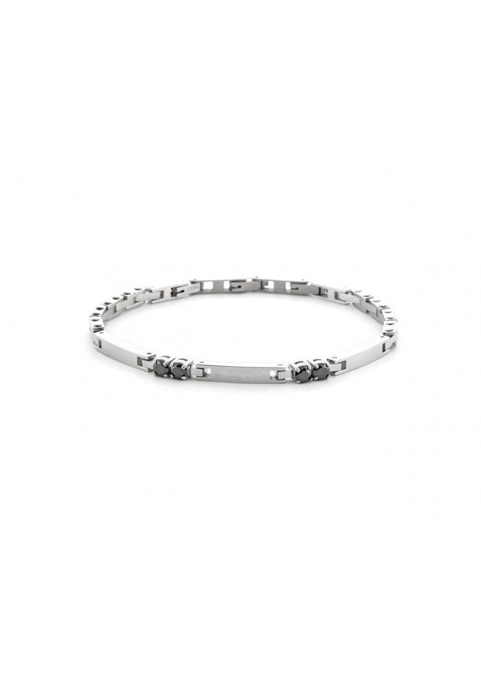 4Us Cesare Paciotti - Bracciale Uomo - Acciaio - Zirconi