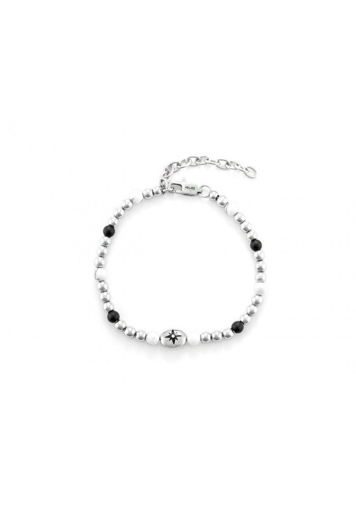 4Us Cesare Paciotti - Bracciale Rosa Dei Venti - Acciaio - Zirconi