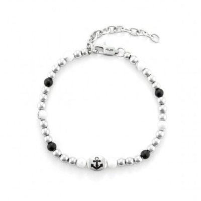 4Us Cesare Paciotti - Bracciale Ancora - Acciaio - Zirconi