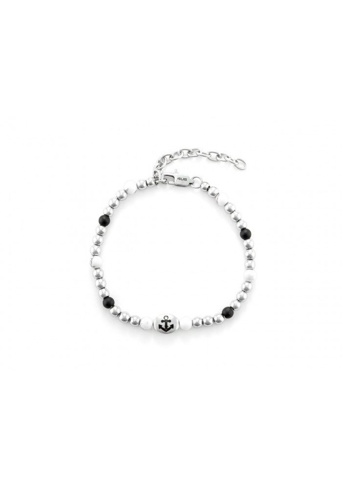 4Us Cesare Paciotti - Bracciale Ancora - Acciaio - Zirconi