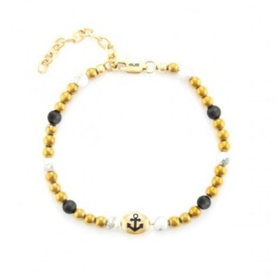 4Us Cesare Paciotti - Bracciale Ancora - Acciaio - Zirconi