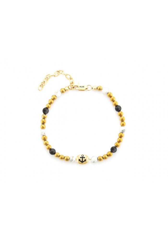 4Us Cesare Paciotti - Bracciale Ancora - Acciaio - Zirconi